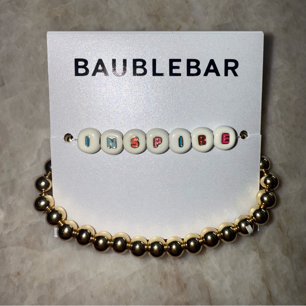 BaubleBar Gold and White Inspire Bracelet